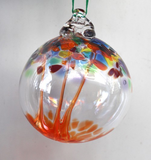 Click to view detail for DB-1063 Ornament - Party Mix Witchball w/Orange 3x3 $37